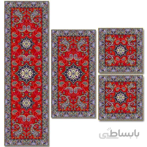 رومیزی مربع ترمه طرح سالار مشکی ابریشم کد 710 کد 410571