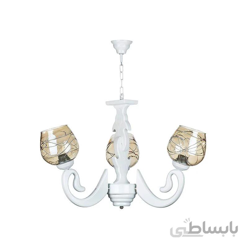 لوستر 3 شعله چشمه نور مدل G626/3-WT