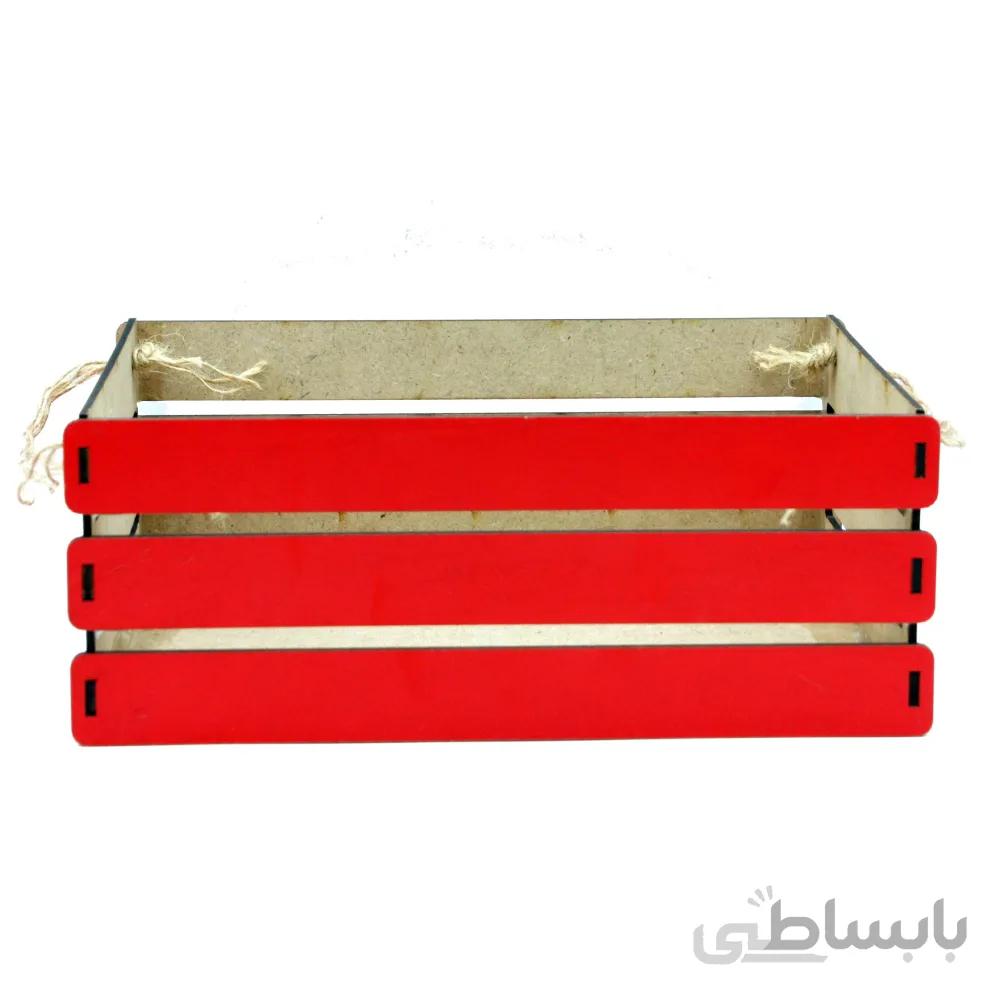 جعبه هدیه چوبی قرمز متوسط دسته دار 16*23*10