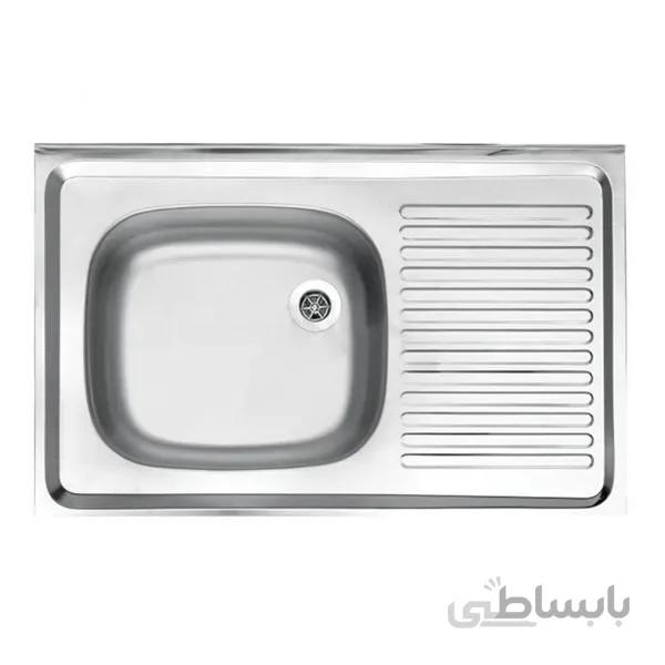 سینک روکار استیل البرز تک لگن 0/5*60*80