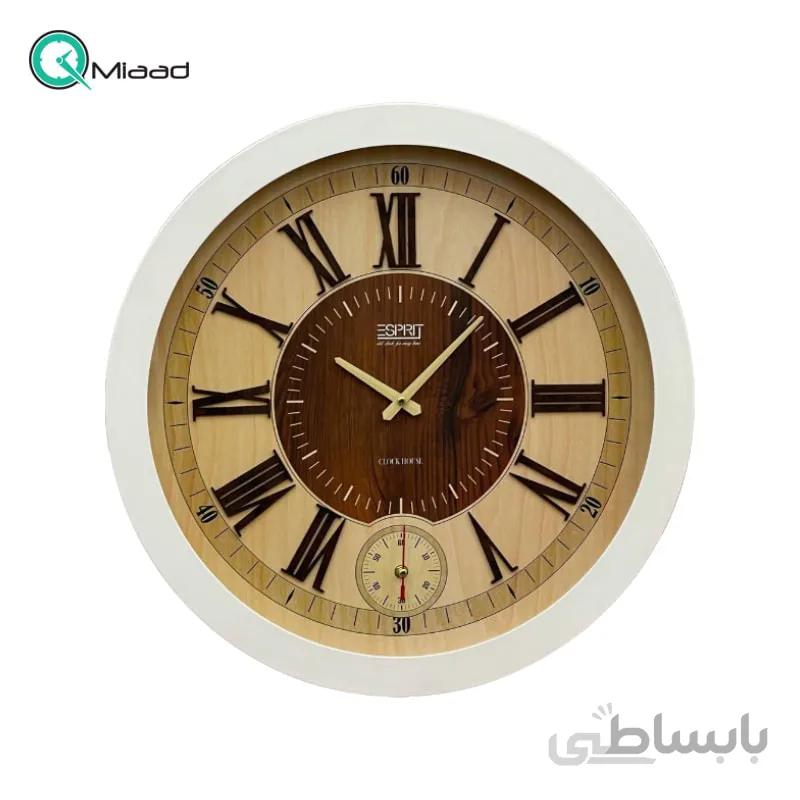 ساعت دیواری چوبی اسپریت مدل 1014 سفید