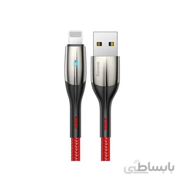 کابل شارژ و انتقال داده لایتنینگ بیسوس Baseus Horizontal Lightning Data Cable 50cm
