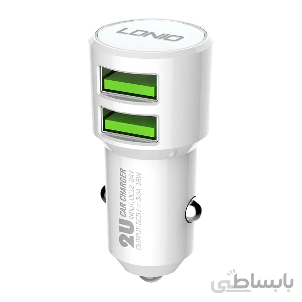 شارژر فندکی LDNIO مدل C309 همراه با کابل شارژ Micro USB