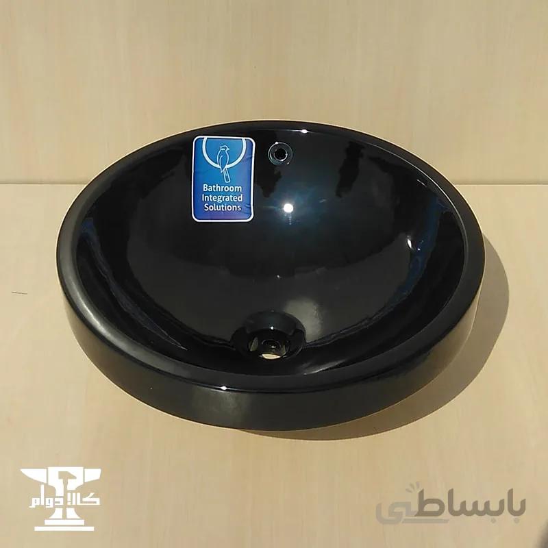 روشویی گرد خارجی مشکی | روسنگی خارجی با قطر ۴۵٫۵ سانتیمتر