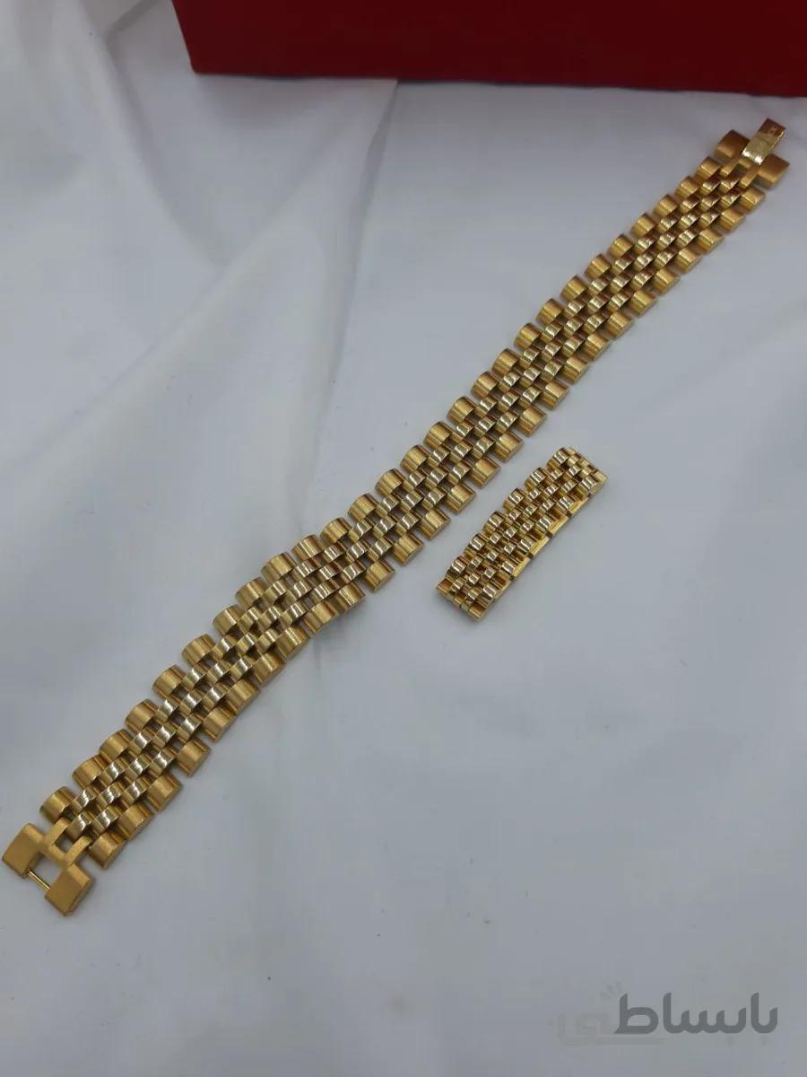 ست دستبند و انگشتر رولکس طلایی