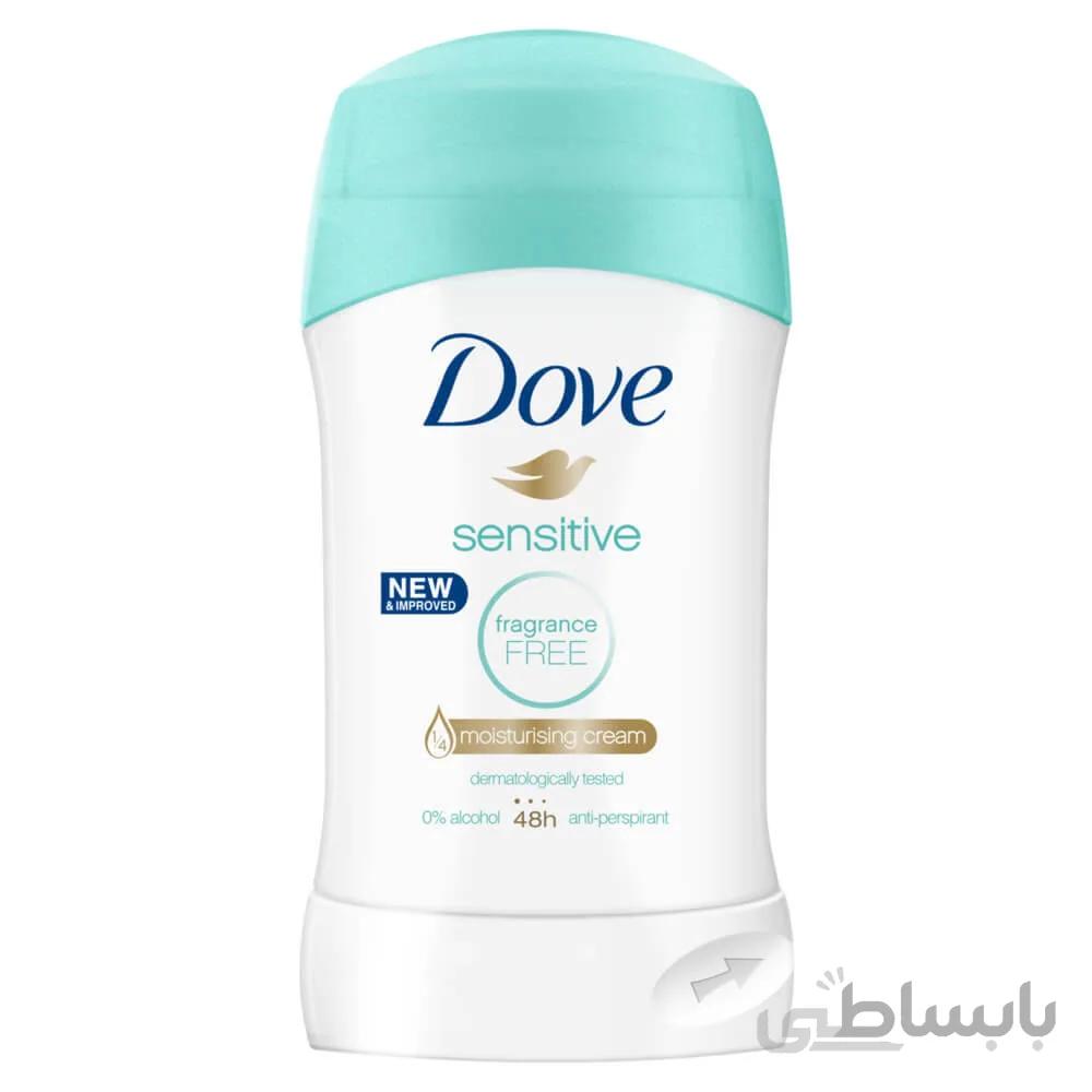 استیک ضد تعریق بدون بوی داو مدل Sensitive حجم 40ml ا Dove Sensitive Invisible Solid Antiperspirant Deodorant Stick 40ml