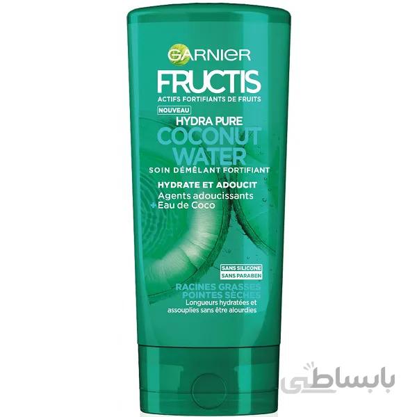 نرم کننده و ابرسان کوکونات واتر گارنیر GARNIER سری FRUCTIS مدل coconut water حجم 200 میل مناسب پوست سر چرب