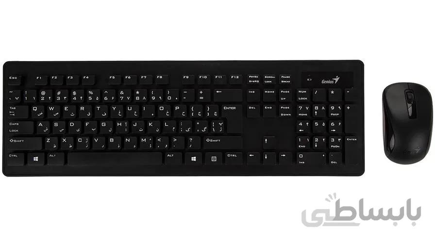 کیبورد و ماوس بی سیم جنیوس مدل SlimStar 8005 با حروف فارسی ا Genius SlimStar 8005 Wireless Keyboard and Mouse with Persian Letters