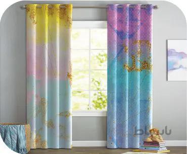 پرده چاپی طرح آبرنگی پاستیلی - کد 531532