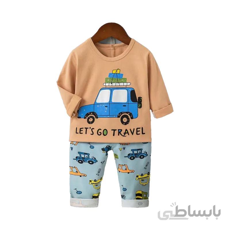بلوز شلوار راحتی طرح TRAVEL