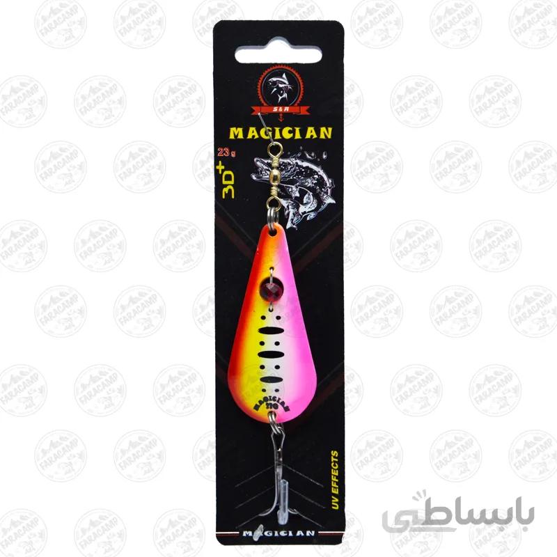 طعمه قاشقک ماهیگیری صورتی مجیکن ۲۳ گرمی یووی سه بعدی G12