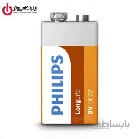 باتری کتابی Zinc برند فیلیپس مدل 6F22L1B/97 سری Long Life