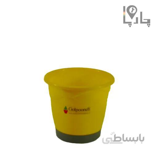 گلدان پلاستیکی دو رنگ گل پونه سایز مینی