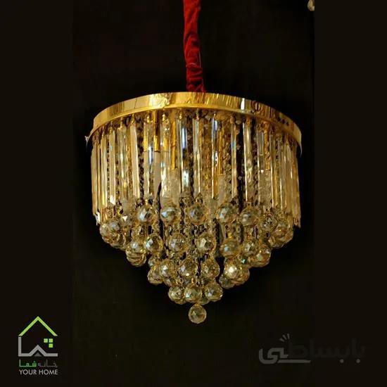 لوستر کریستال سقفی گرد
