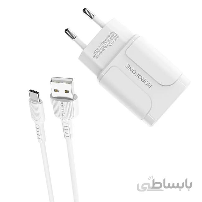 شارژر دیواری بروفون مدل BA37A به همراه کابل Type-c