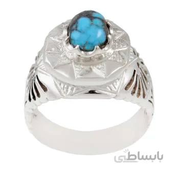 انگشتر نقره مردانه مدل فیروزه کد AM_1427