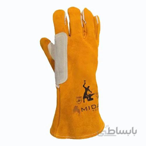 دستکش ایمنی نسوز روکش چرم میداس