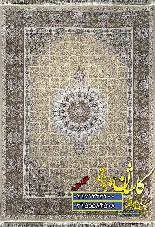 فرش کاشان نقشه پیچک لایت 1200 شانه برجسته