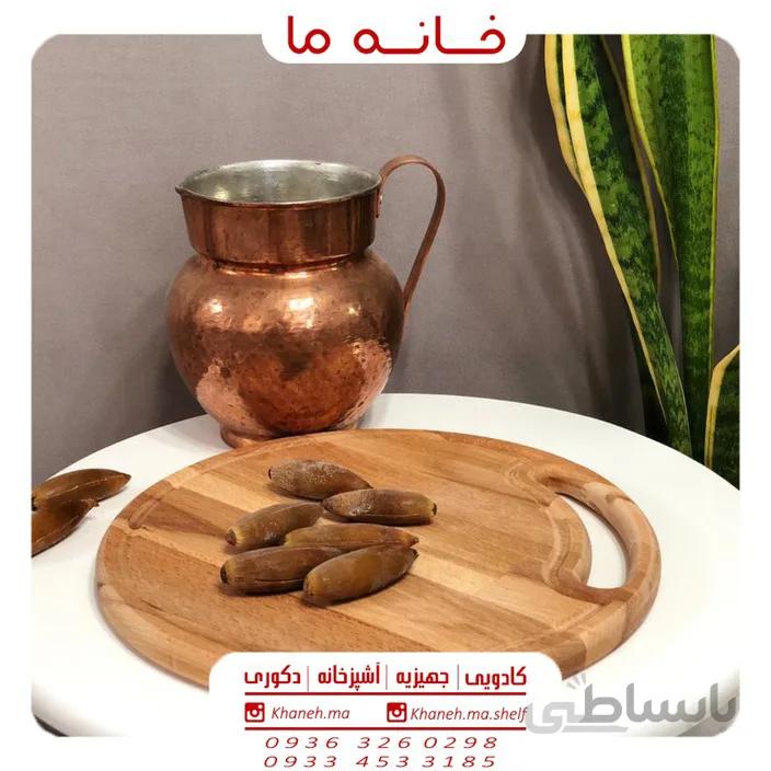 ظروف اردو خوری بامبو مدل تخته گوشت گرد t28