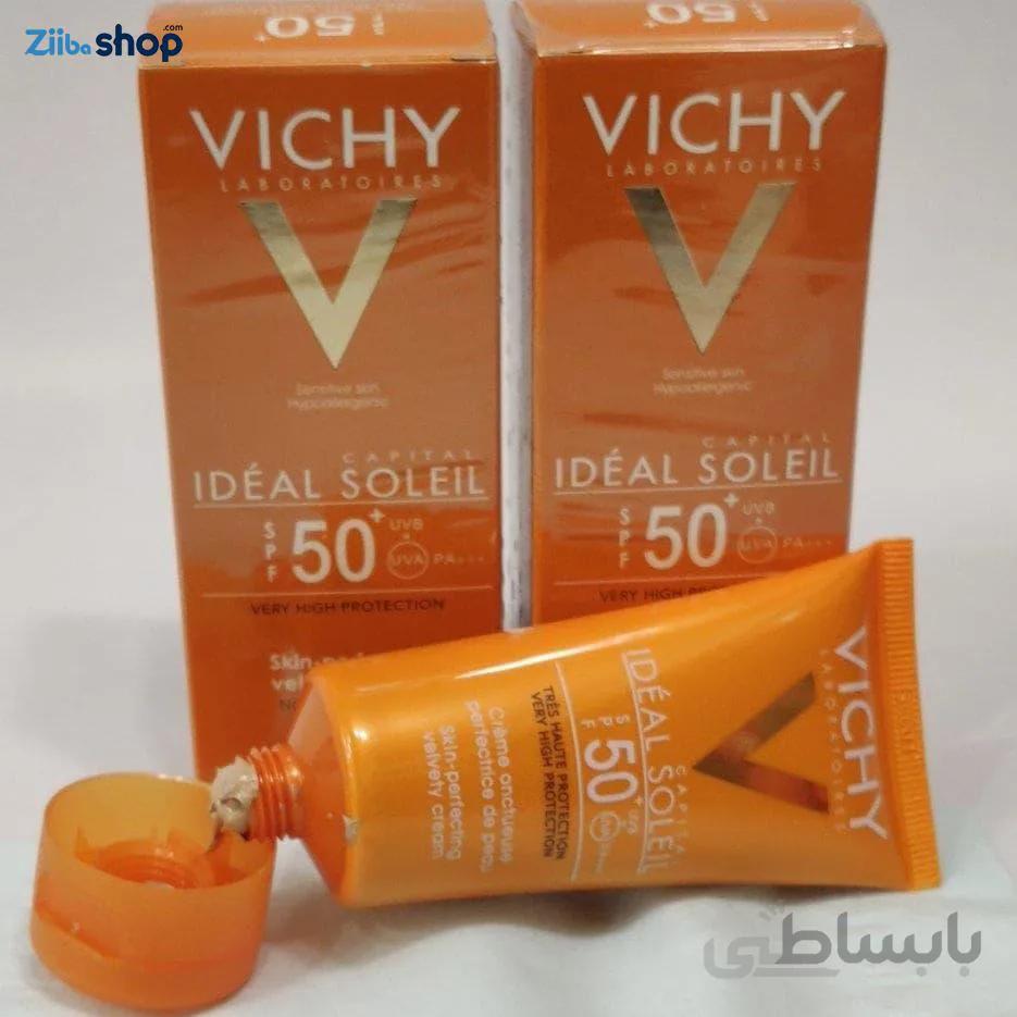 ضدآفتاب رنگی ویشی سری امولسیونIdeal soleil مدل Dry Touch حجم 50 میلی لیتر