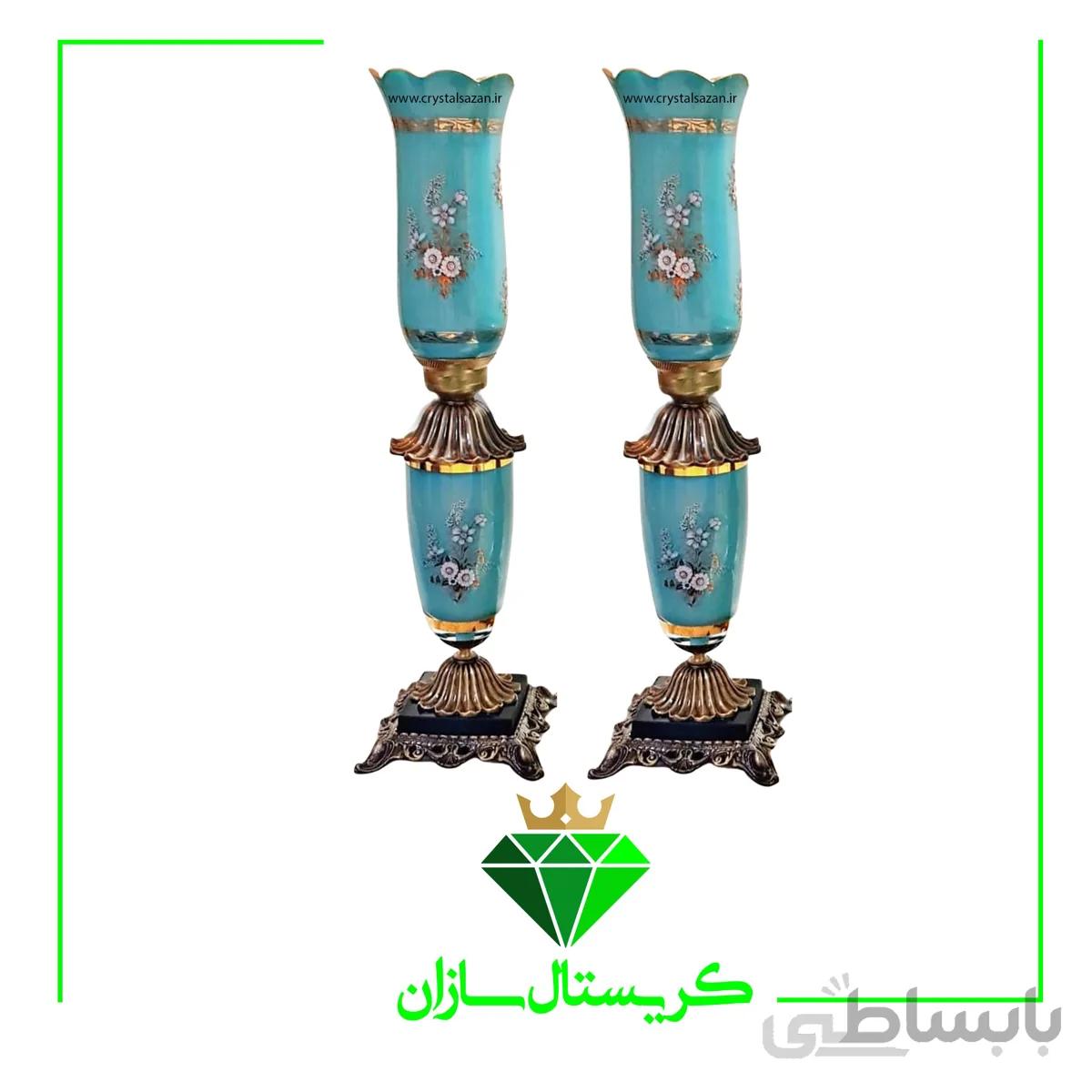 شمعدان لاله بلند مدل کلاسیک کد SH1063 کریستال سازان