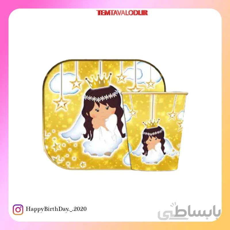 تم فرشته بشقاب و لیوان