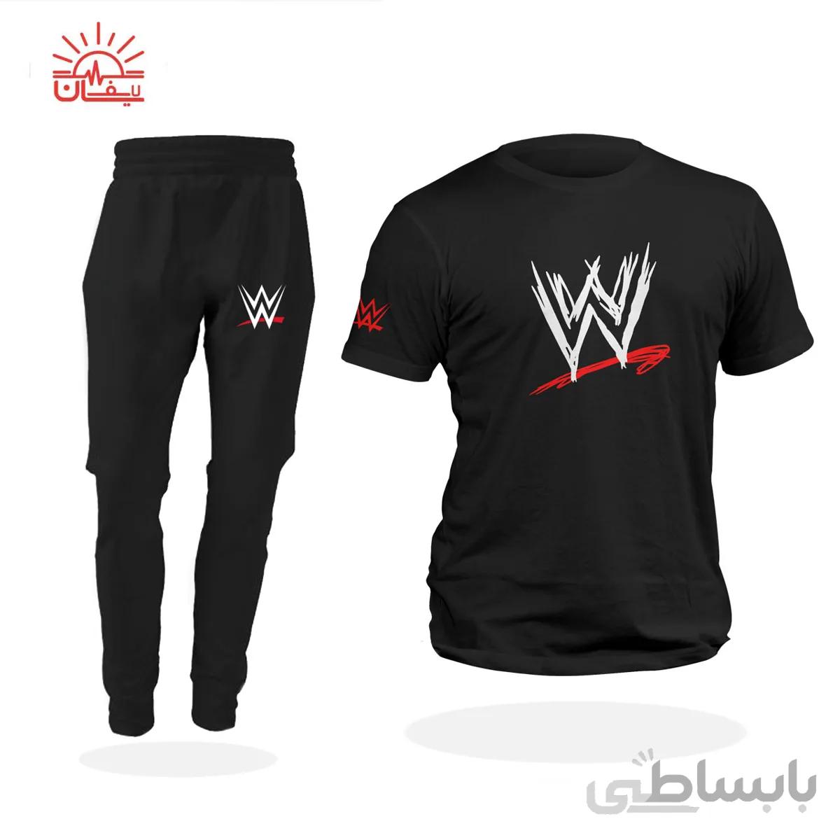 ست اسلش و تیشرت طرح کشتی کج wwe