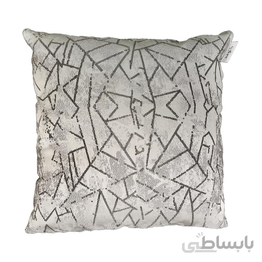 کوسن ژاکارد رنگ طوسی مشکی