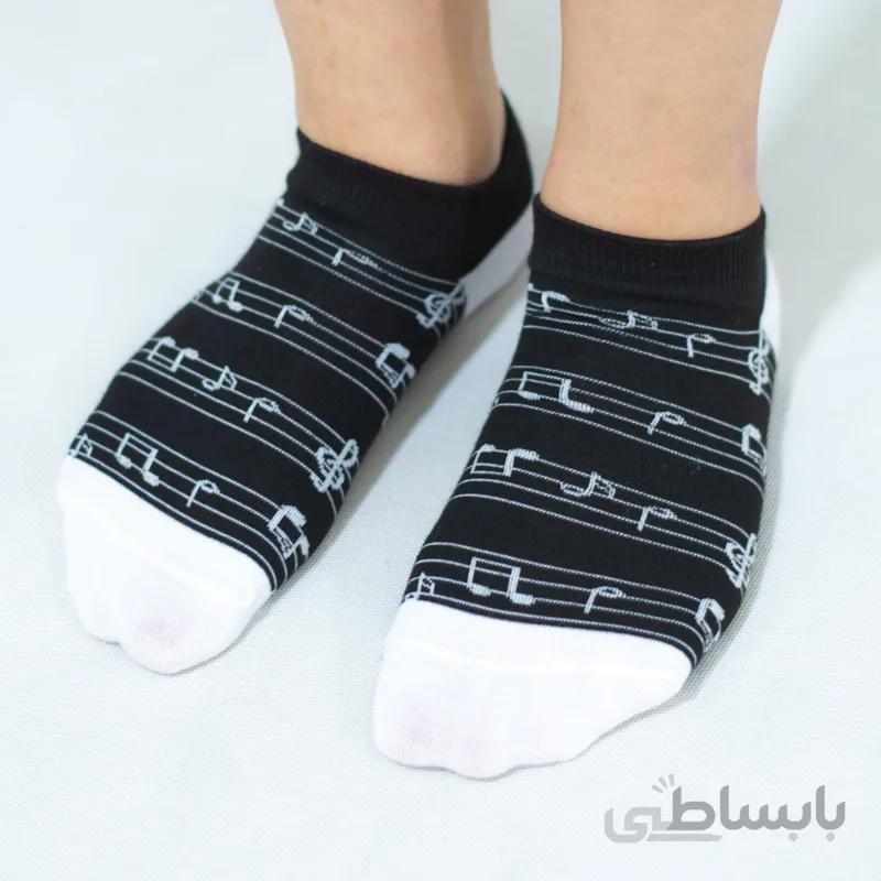 جوراب مچی نت موسیقی مشکی پاریز