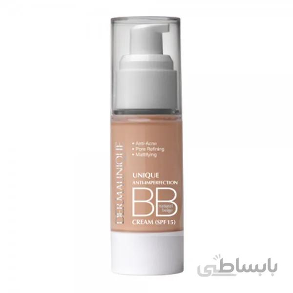 بی بی کرم رنگی ضدجوش و مات کننده چربی SPF15 درمایونیک ا Unique Anti Imperfection BB Cream SPF15 30ml DERMAUNIQUE