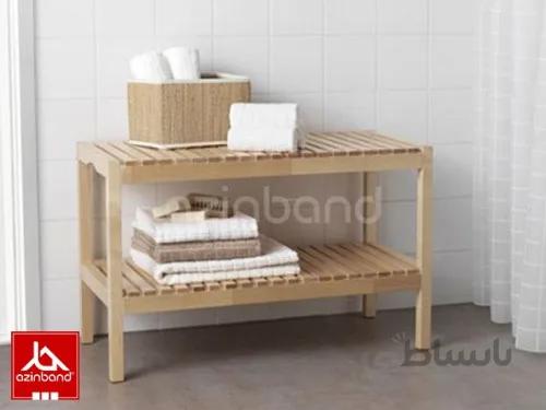قفسه دو طبقه چوبی