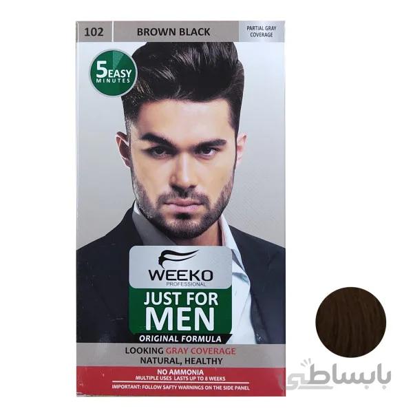 رنگ مو مردانه مشکی طبیعی شماره 102 ویکو weeko