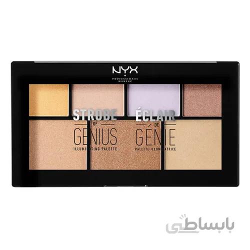 پالت هایلایتر و رژ گونه نیکس مدل STROBE OF GENIUS