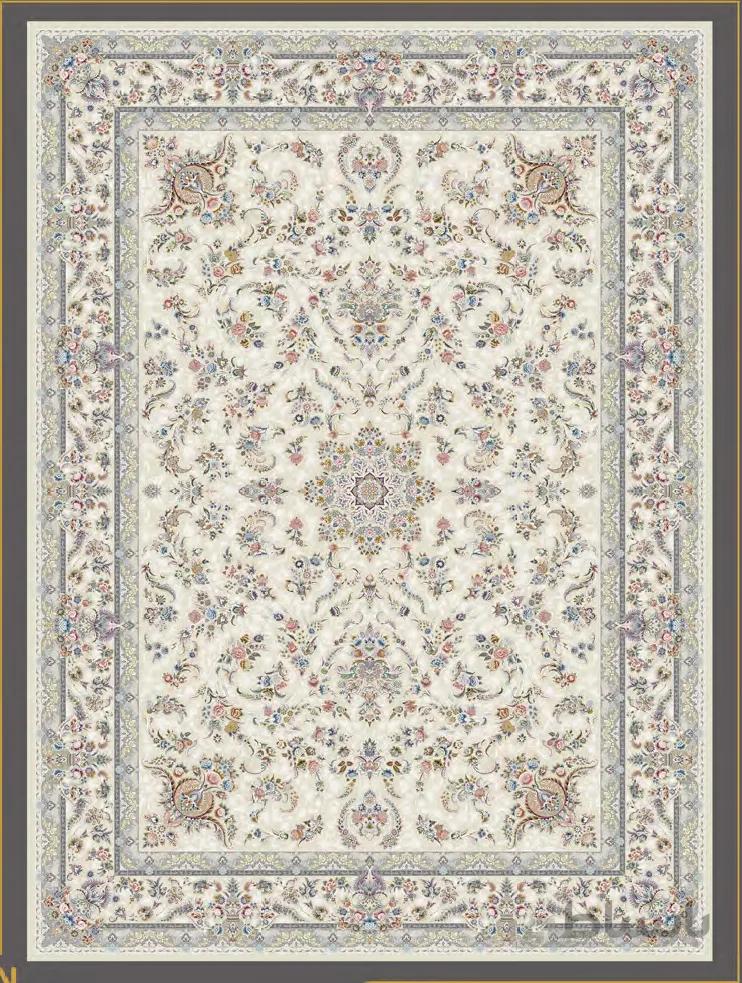 قالی سلیمان DM01 کد رنگ 3824 کرم 1500 شانه تراکم 4500