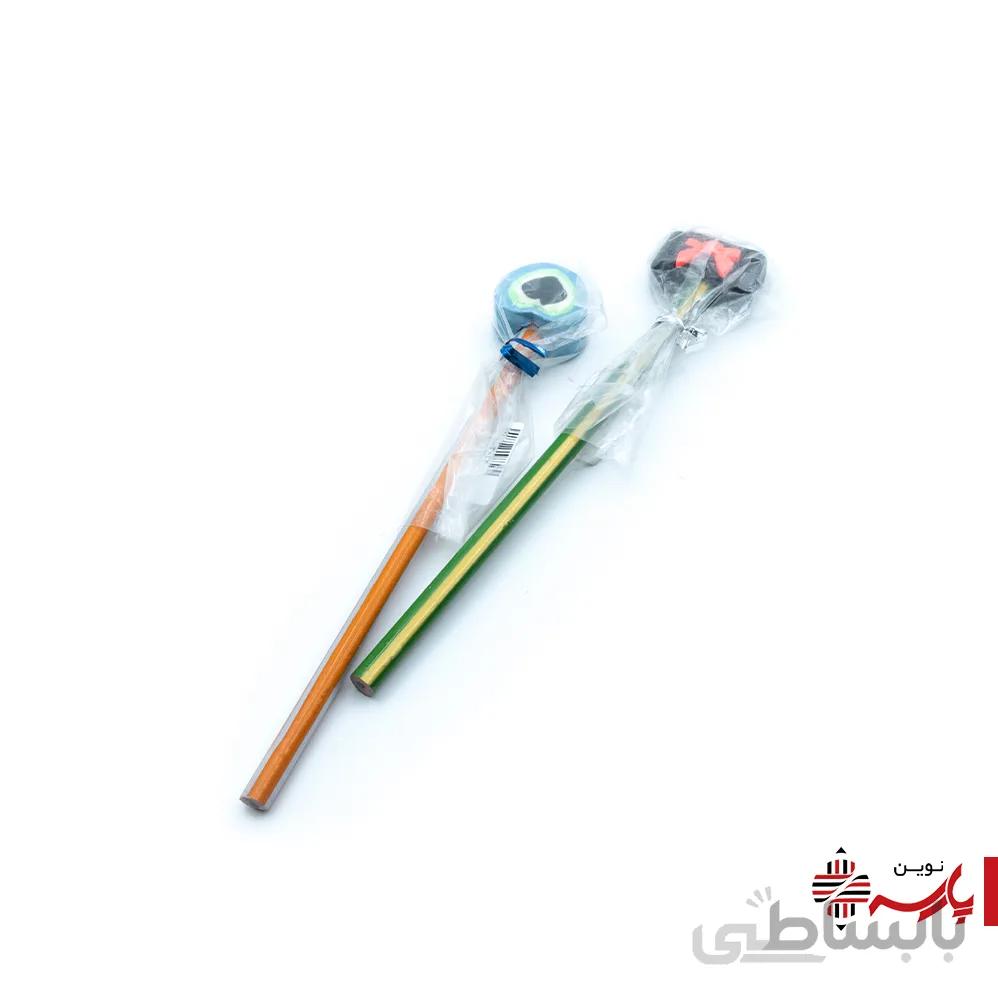 مداد مشکی سرمدادی پاکن دار عروسکی