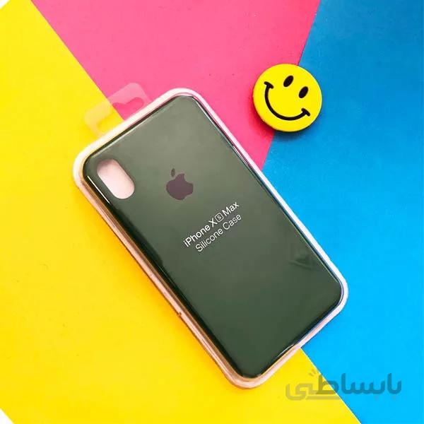 قاب سیلیکونی پایین بسته آیفون مدل Xs MAX سبز یشمی