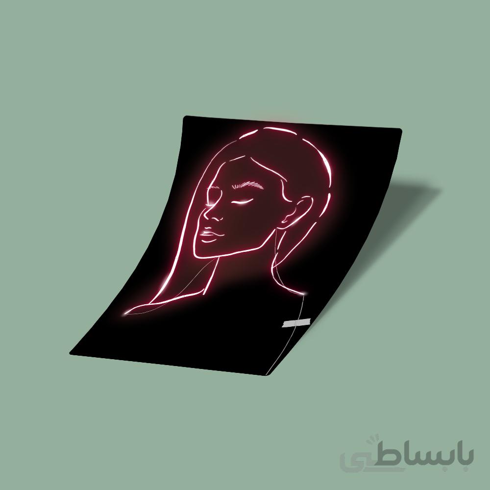 استیکر Neon girl