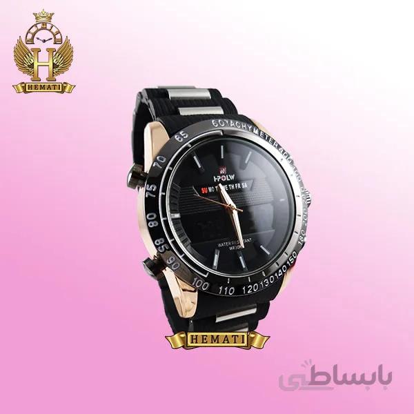 ساعت مردانه دو زمانه اچ پلو HPOLW fsk1519 مشکی_رزگلد