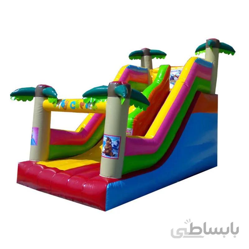 قلعه بادی و سرسره کودک مدل نخل 4 قلعه