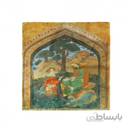 پوشت (دستمال جیب) مینیاتور خسرو و شیرین