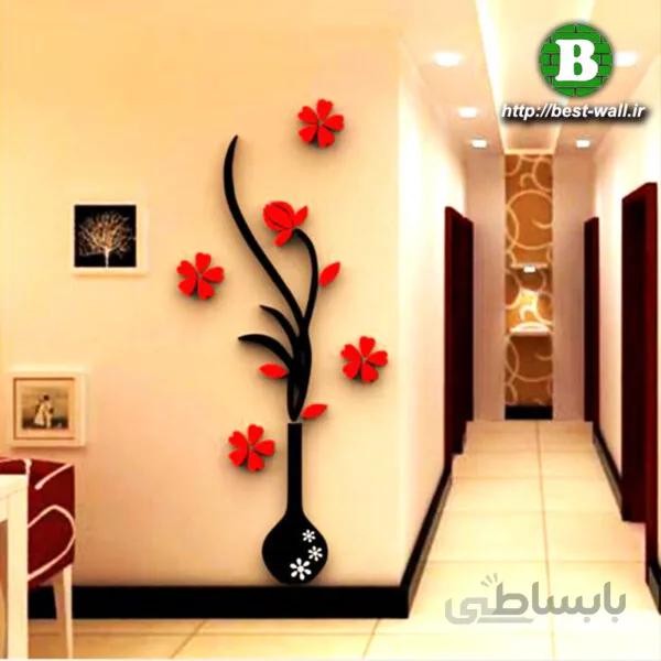 گل و گلدان دکوراتیو MDF بنفشه