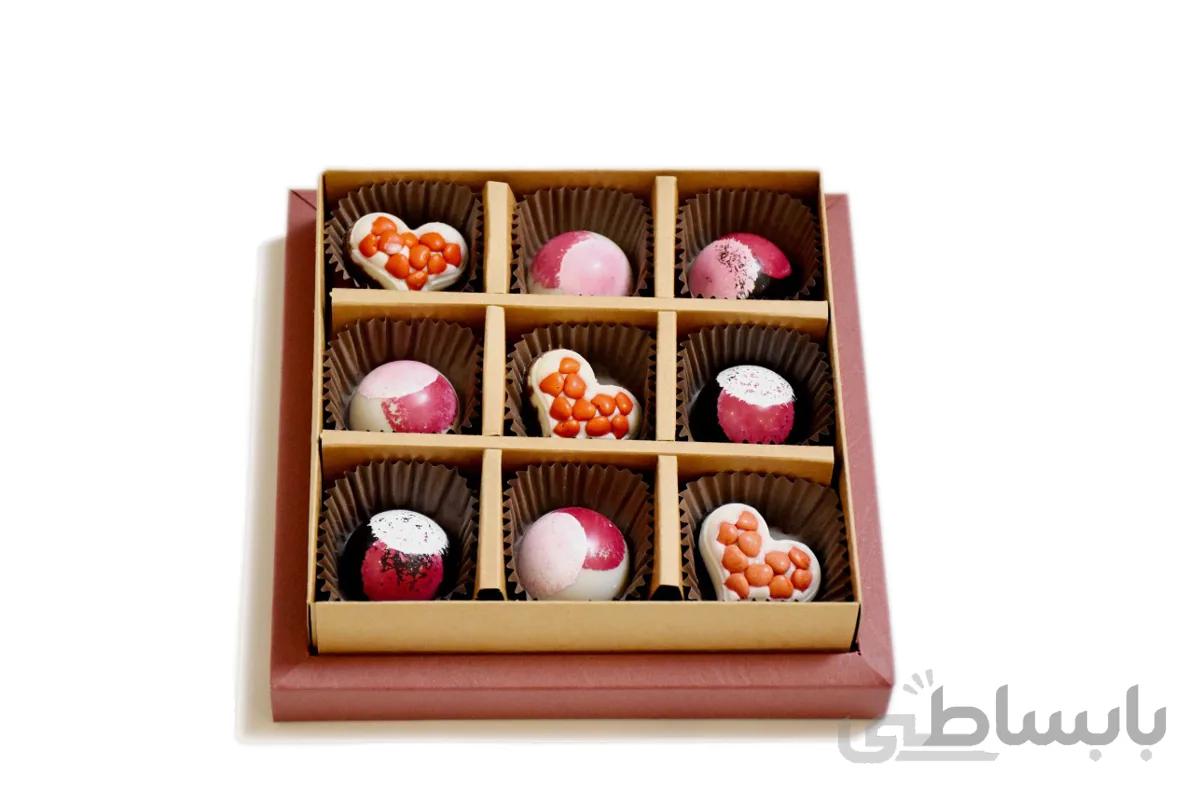 باکس شکلات دست ساز رنگی