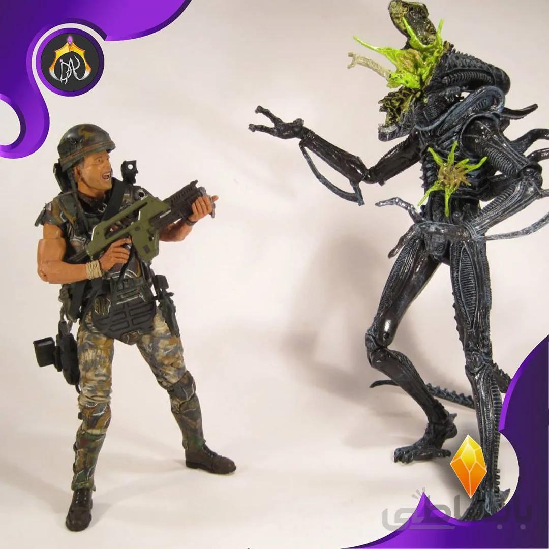 ست اکشن فیگور Neca Aliens Corporal Dwayne Hicks Vs Xenomorph Warrior 2 Pack
