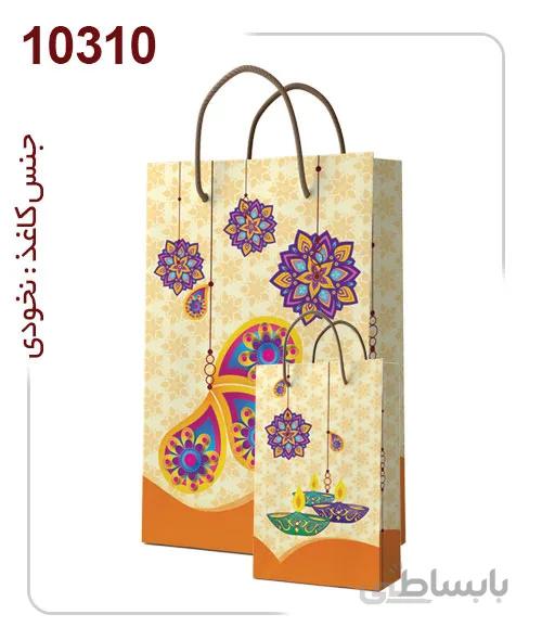 ساکدستی فانتزی با کاغذ نخودی کد10310