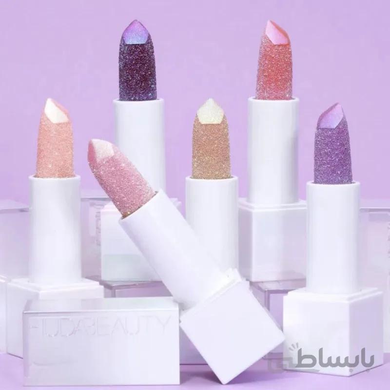 پک رژ لب جامد گلیتری الماسی برند هدی بیوتی-huda beauty story lipstick