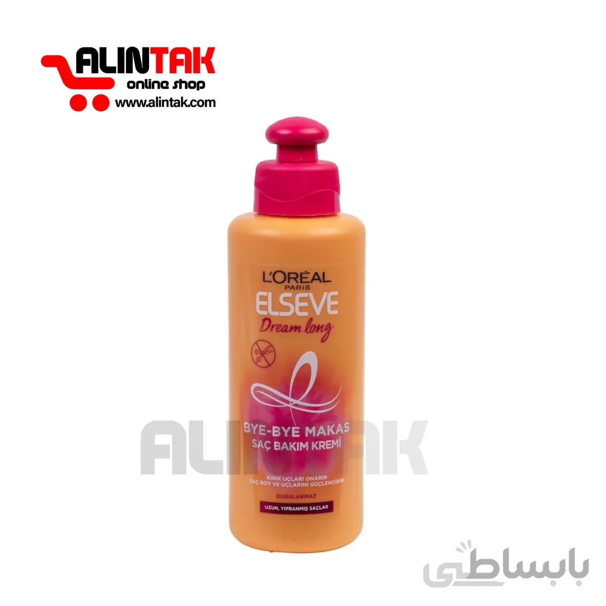 کرم مو لورال LOREAL ELSEVE مدل Dream long حجم 200 میل ا L'Oréal Paris Elseve Dream Long Bye-Bye Makas Saç Bakım Kremi 200 ml