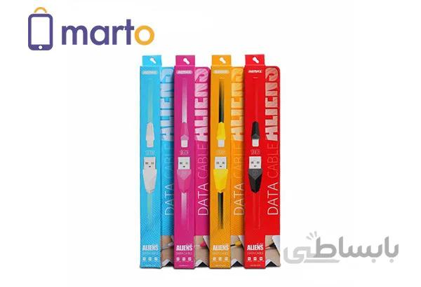 کابل USB به لايتنينگ ریمکس مدل ALIEN RC-030I طول ۱ متر ا DATA CABLE ALIEN LIGHTNING RC-030I
