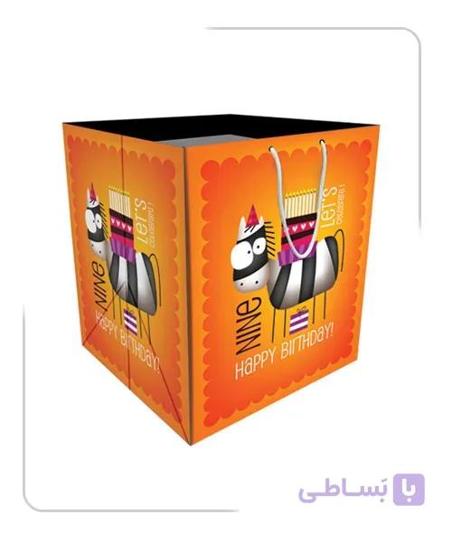 ساکدستی فانتزی طرح گورخر بامزه با کاغذ گلاسه کد10056