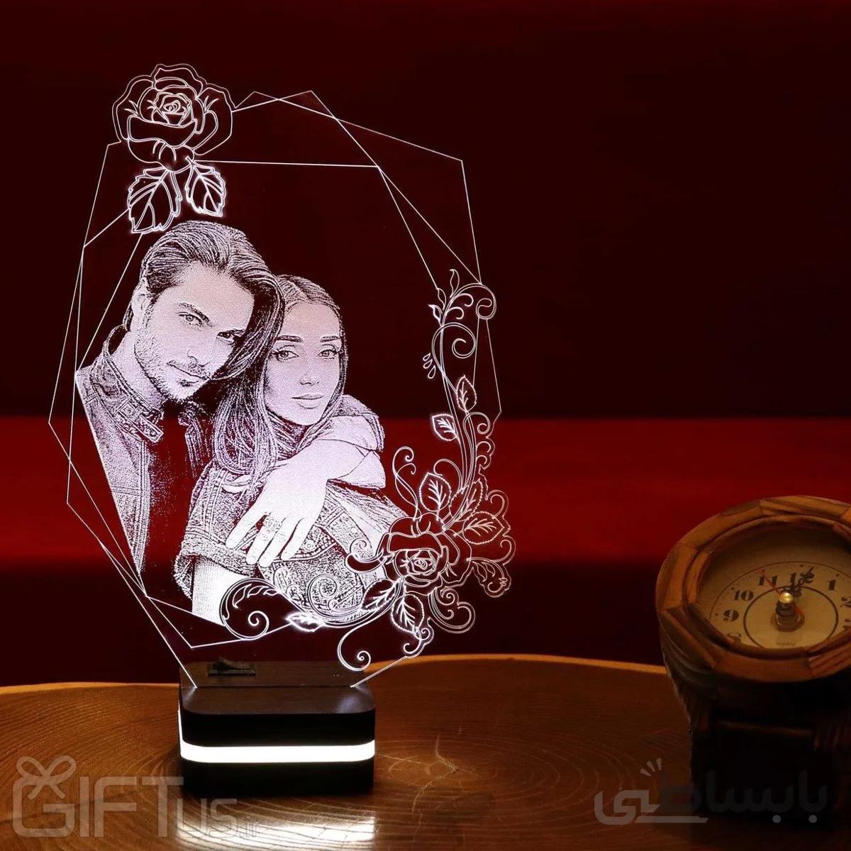 چراغ خواب سه بعدی چهره شما (بالبینگ) طرح هگزا (سفید)