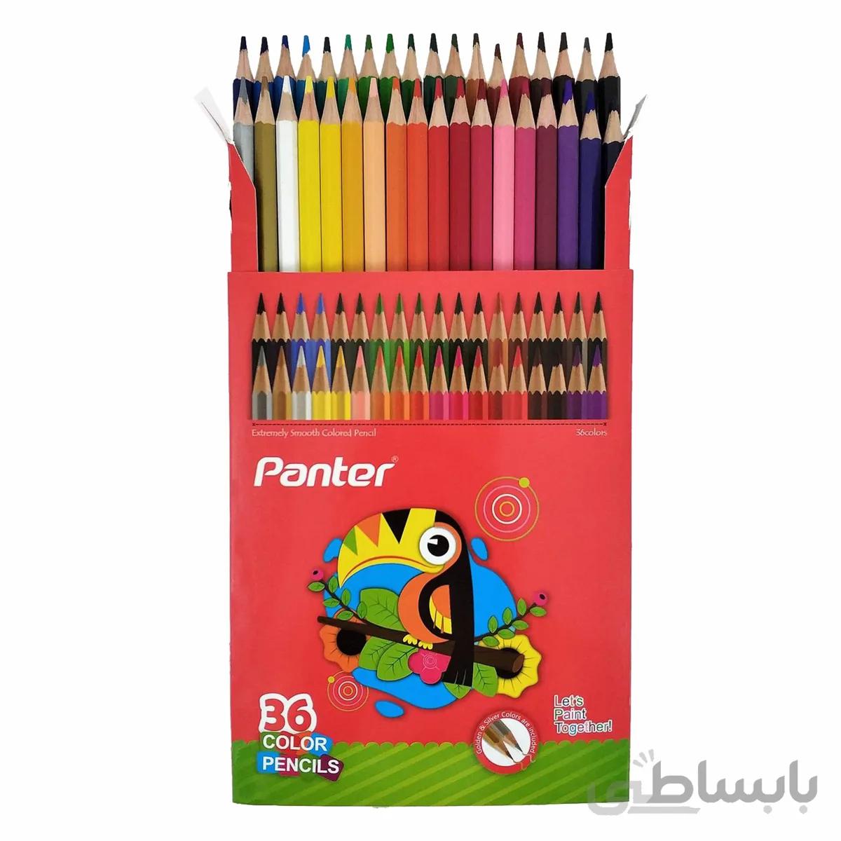 مداد رنگی 36 رنگه مقوایی پنتر مدل PCP 103 – 36